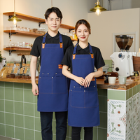 Bavoir de chef ergonomique réutilisable sans manches Tablier multi-poches durable et élégant en polyester résistant aux taches avec logo personnalisé