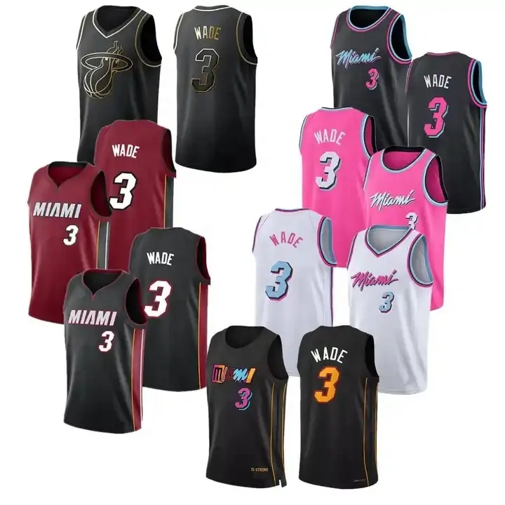Men's Miami City Heat Team 3 Dwyane Wade Basketball Uniform Stitched Classic Vintage 2021/22 USA Basketball Jersey