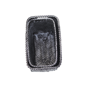 ชุดตะกร้าไม้ไผ่อเนกประสงค์สีดำใช้ได้จริงอุปกรณ์ตกแต่งภายในสไตล์วินเทจงานสานมือแบบยั่งยืน - Product Image 5