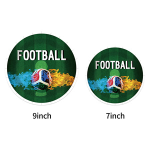 Nouvel ensemble de vaisselle jetable sur le thème du football, vaisselle de football pour fête d'<span class=keywords><strong>anniversaire</strong></span> de garçons, comprenant des gobelets en papier et des décorations pour gâteaux - Product Image 3