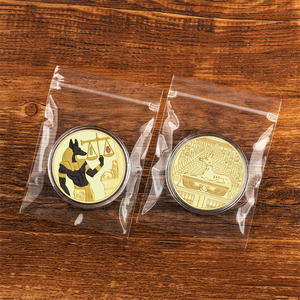 Antiguos faraones egipcios coloridos chapados en oro moneda coleccionable cabeza de <span class=keywords><strong>perro</strong></span> muerte Anubis Libra monedas conmemorativas de sabueso - Product Image 6