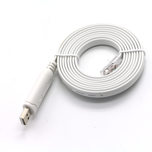 USB Type a to RJ45 RS232 Console Cable with Pure Copper Conductors Braid Shielding PVC Jacket for Routers and Switches