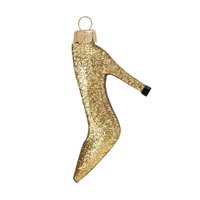 Nouveaux produits chaussures à talons hauts arbre en verre suspendu ornement de Noël pour les décorations