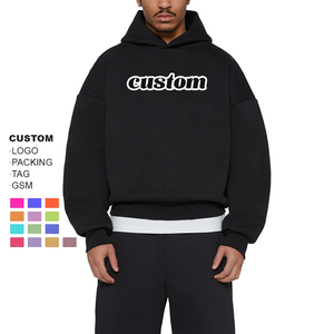 小型MOQ 50個黒クロップドジッパーアップ刺繍パーカーユニセックスフレンチテリーコットン特大スウェットシャツOEMワンストップウェア - Product Image 4