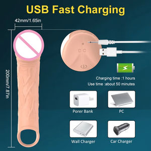 Dildo Extender Penis vergrößerung Wieder verwendbare Kondome Silikon Große gepunktete Penis hülle mit fester Eichel Verzögerung Ejakulation - Product Image 4