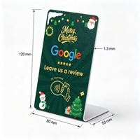 Support NFC Google Review de Noël en forme de L pour café, salon, restaurant – Laissez un avis en un clic