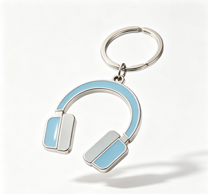 Porte-clés personnalisé en alliage de zinc pour écouteurs, breloque en émail, cadeau promotionnel, accessoire publicitaire - Product Image 4
