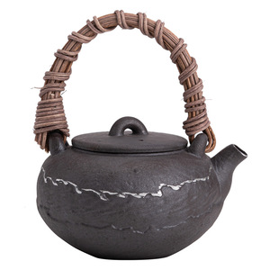 Juego de Tetera de Kung Fu Antigua con Asa de Bucle, Estilo Retro Zen, de Arcilla de Roca Antigua, con Filtro de Bola Dorada para Preparar Té y Café - Product Image 5