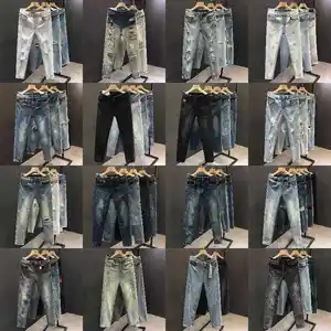 Jeans masculinos de alta qualidade com botão único, jeans liso estilo casual 501 do fabricante vietnamita