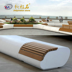 Nuevos Materiales de Construcción de Piedra, Banco de Hormigón GRC, Asientos para Parques al Aire Libre, Diseño Duradero de Alto Rendimiento - Product Image 1