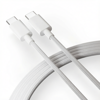 Kabel USB Type C ke Type C 60W Pengisian Cepat, Kabel Data Berlapis Nilon, Dilindungi Tembaga Murni untuk iPhone MacBook iPad