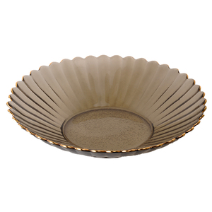 Decoración para servir comida hecha a mano, borde dorado para boda, placa de cargador de vidrio de <span class=keywords><strong>Color</strong></span>, bandeja, juegos de platos, <span class=keywords><strong>vajilla</strong></span> para restaurante - Product Image 4