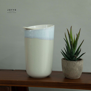 Joyye Tùy Chỉnh Sáng Tạo Màu Be Và Nâu Thiết Kế Gốm Du Lịch Cup Đồ Đá Xe Ngoài Trời Cốc Cà Phê Với Gốm Kín Bìa - Product Image 3