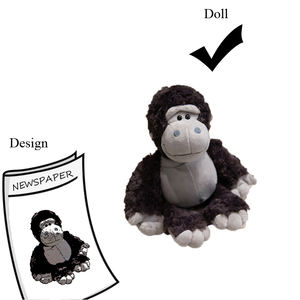 Bambola personalizzata Low MOQ Pushie carino morbido bianco grigio cucciolo di peluche - Product Image 3