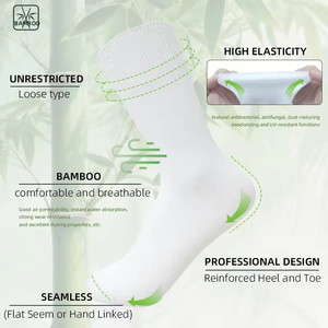 Custom Your Personal Design Youth <b>Socks</b> – Unisex Men's Crew Bamboo Fiber Eco Friendly Solid Color Bottom Logo – Wholesale - Product Image 2