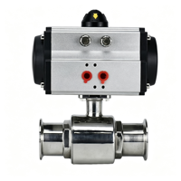 Vanne à boisseau sphérique pneumatique à installation rapide, en acier inoxydable 304, qualité sanitaire, type à collier, pour eau, gaz, huile Q681F, support personnalisé