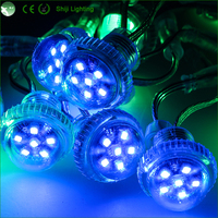 Lampes à points cabochon 6 LED RGB étanches IP65 de 26 mm, système d'éclairage paysager 24V, éclairage de carnaval 6000K lumière du jour CRI 85, corps de lampe en PVC