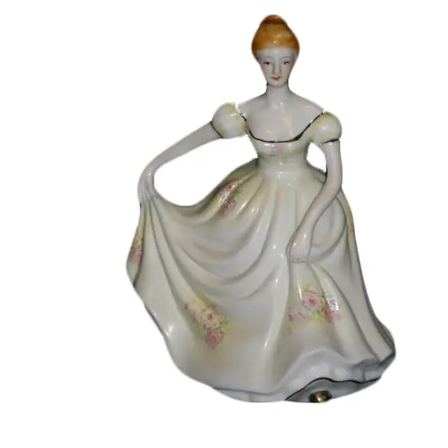 8.25 "su misura Porcellana Bella Danza Victoria Signora Donna Figurine Decorazione In Oro