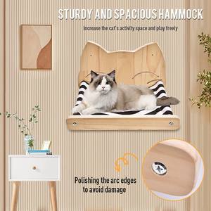 Cama de madera para gatos montada en la pared, marco de escalada para gatos con función colgante, suministros para mascotas para gatitos - Product Image 4