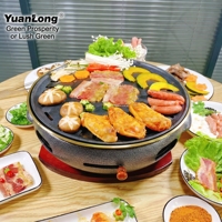 Four à barbecue électrique rond en fonte avec plaque en céramique pour restaurants de barbecue à la japonaise