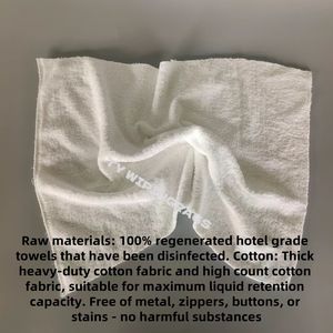 Chiffons de nettoyage thermiques en <span class=keywords><strong>flanelle</strong></span> blanche, boîte de 10 lb, 100 chiffons en coton blanc, modèle Face White Towel pour le nettoyage - Product Image 4