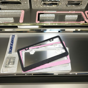 Индивидуальные высококачественные персонализированные алюминиевые кристаллы со стразами универсальные автомобильные номерные знаки для женщин - Product Image 6