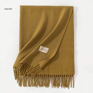 Écharpe en fausse fourrure de cachemire pour femme, style Joker, automne-hiver, châle simple avec service d'impression OEM, vente en gros - Product Image 1