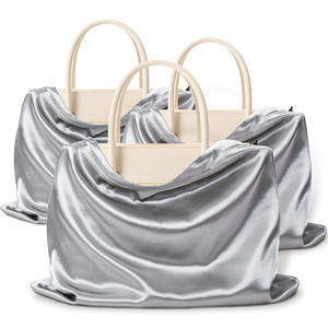 Sacs à cordon en satin de luxe de haute qualité pour sacs à main, chaussures, perruques, sacs de rangement anti-poussière en soie satinée avec logo personnalisé - Product Image 4