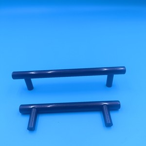 Aluminum Cabinet <b>Handles</b> T-Shaped Black Drawer <b>Door</b> Hardware Furniture <b>Pulls</b> Minimalist Design Durable Surface Decoration - Product Image 1