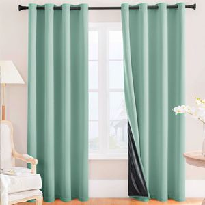Polyester pongee tráng đầy đủ Shading không thấm nước cách nhiệt bức màn, màu sắc rắn màn rèm cho Amazon Temu - Product Image 2