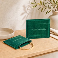 Pochette à bijoux pliable en velours de luxe pour bracelets et accessoires, avec logo personnalisé, emballage cadeau, vente en gros d'usine
