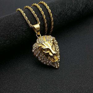 Yunnique – collier avec pendentif tête de Lion Hip Hop, en acier inoxydable, serti de zircone cubique, bijoux cadeau pour hommes - Product Image 4