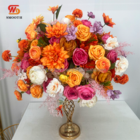 Fournitures de décoration de mariage OEM Fleurs de mariage décoratives Boule de fleurs artificielles en soie Centre de table de mariage