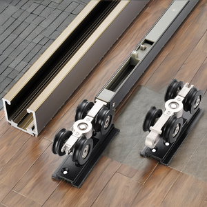 <span class=keywords><strong>ECREW</strong></span> Herrajes de Acero Inoxidable de 4mm de Grosor para Puertas Correderas Dobles, Resistentes, con Capacidad de Carga de 120kg, Rodillos Modernos de Cierre Suave - Product Image 2