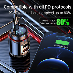 Reproductor MP3 para Auto, Transmisor FM, Cargador de Auto Bluetooth con Carga Rápida PD QC3.0 USB C con Pantalla de Voltaje, Proveedor OEM - Product Image 6