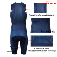 Combinaison professionnelle personnalisée à impression par sublimation Combinaison de triathlon pour hommes Vêtements de triathlon avec rembourrage en gel 3D