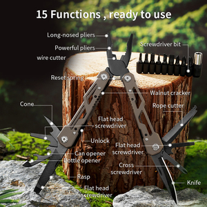 Multiherramienta plegable EDC de acero inoxidable portátil para exteriores, cuchillo de supervivencia de emergencia para acampar, alicates de corte DIY - Product Image 2
