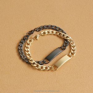 2024 Bracelets de Couples à la mode 8mm Bracelet chaîne <span class=keywords><strong>gourmette</strong></span> Bracelets gravés personnalisés pour lui son cadeau personnalisé - Product Image 2