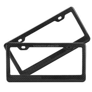 Cadre de <span class=keywords><strong>plaque</strong></span> <span class=keywords><strong>d</strong></span>'<span class=keywords><strong>immatriculation</strong></span> avant et arrière en fibre de carbone pour voiture à deux trous et impression personnalisée de votre <span class=keywords><strong>logo</strong></span> sur le cadre - Product Image 1