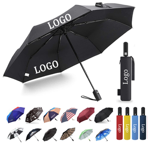 Parapluie promotionnel personnalisé avec logo, entièrement automatique, pliable en 3 sections, coupe-vent, anti-UV, pour cadeaux d'affaires, double armature en fibre de verre, diamètre 95 cm - Product Image 1