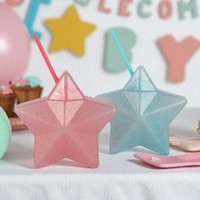 Gobelet de fête en plastique avec paille et couvercle, réutilisable, pour événements, personnalisable avec logo, vente en gros