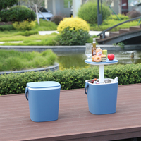 Vente en gros d'usine de meubles de patio bleu seau à glace bar glacière table bar