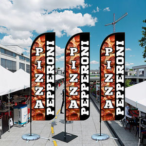 Оптовая продажа, чистый баннер с перьями, наружная акция, итальянская колбаса, пляжный флаг, магазин пиццы, красочный флаг с перьями - Product Image 2
