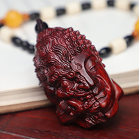 Bracelet porte-bonheur unisexe en bois de santal rouge sculpté à la main, pendentif Pixiu Dragon de la Richesse, chaîne Bouddha