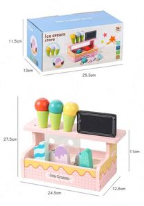 Cocina de Juguete de Madera, Juego de Helados de Madera No Tóxica, Juguetes de Helados para Niños Pequeños de 3 a 5 Años - Product Image 6