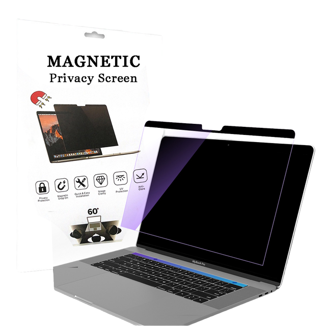 Anti-Glare Removable PET Material Bubble Free Laptop Filter Magnetic Privacy Screen for MacBook 12/13.3/14/15/16/16.2 Inch