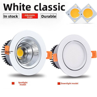 Spot encastré rond commercial intérieur 3 CCT, 3W 5W 7W 10W 15W 20W 30W, LED COB