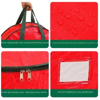 Pochette de rangement cylindrique rouge pour couronne de Noël, sac de rangement rond, sac organisateur pour couronnes, organisateur de décorations de sapin de Noël