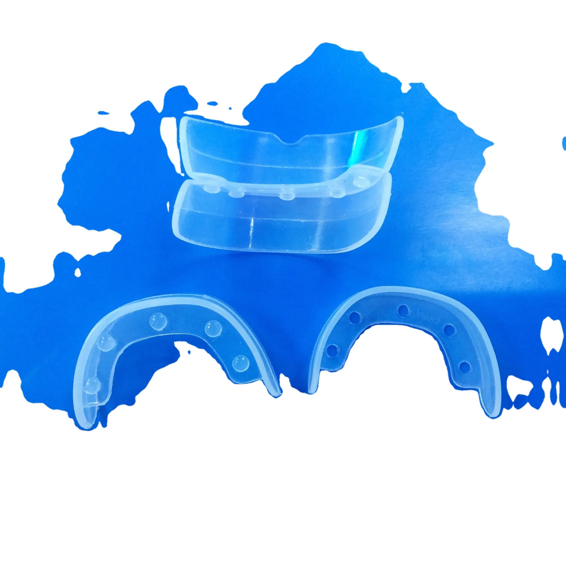 wholesale custom logo OEM Dental anti-snoring Grinding 2 in 1 Silicone Teeth whitening Mouthpiece Mouth Guard tray