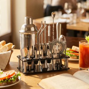 <span class=keywords><strong>Set</strong></span> da <span class=keywords><strong>Cocktail</strong></span> Creazione di Fabbrica con Supporto in Acrilico Kit da Barman in Acciaio Inox da 700Ml Shaker e Strumenti da Bar - Product Image 6